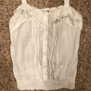 White Forever21 tank top